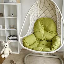 Sustorinta pagalvėlė lauko sūpynėms arba balkono supamam krėslui Backrest Chair Cushion žalia