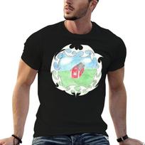 HQ - Bladee _amp_ Ecco2k Crest T-Shirt Casual Loose Short Sleeve Tee for Men XS black