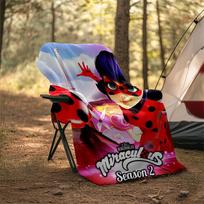 1pc Miraculous Ladybug5 Theme Blanket - Digital Print, Polyester, Cozy for All Seasons, Perfect for Outdoor, Camping, and Travel 100cmx150cm
