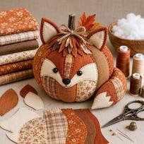 Karvė Katė Pasidaryk pats Patchwork Moliūgų Draugai Rinkinys Pelėda Lokys Helovinas Pasidaryk pats Siuvimo Rinkinys Pradedantiesiems Style 3