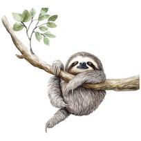 1sheet Translucent PVC Self Adhesive Wall Stickers Waterproof Building Decals for Home Living Room Bedroom Wall Decoration Sloth 600x350mm beige