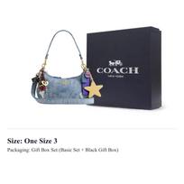COACH Teri Denim With Leather And Calfskin Shoulder Bag Medium Women's Light Indigo CDY76-IMNIM One Size 3 gray