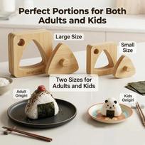 Natural Bamboo Onigiri Mold Set Triangle Sushi Maker Press Tool Eco Friendly Diy Rice Ball Maker For Bento Lunch Accessories 3pcs