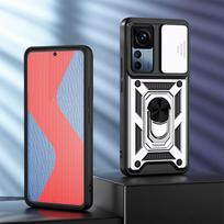 KEYSION atsparus smūgiams dėklas, skirtas Xiaomi 12T Pro 5G Push Pull kameros apsauginis žiedas, telefono dangtelis, skirtas Redmi K50 Ultra for Xiaomi 12T Pro 5G sidabras
