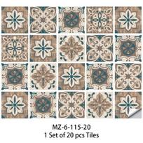 20 vnt Bohemiško stiliaus plytelių sienų lipdukas Virtuvės Backsplash spinta Vonios kambario renovacija Nulupti ir; Klijuokite vandeniui atsparius meno lipdukus 10cmX10cmX20pcs gray