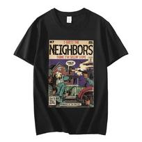 J Cole - Kaimynai Komiksų Parodija Marškinėliai Grupė Cole Muzikinės Ekskursijos Grafiniai Marškinėliai Unisex Harajuku Punk Hip Hop Marškinėliai Unisex Viršutiniai Drabužiai M black