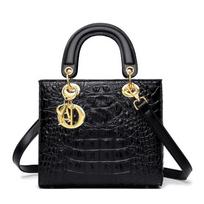 Moteriška rankinė Krokodilo vienspalvė rankinė per petį Retro kasdienė laisvalaikio rankinė Crossbody 22*11*19cm juoda