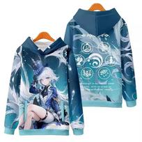 Žaidimas Genshin Impact Graphic Sportinis kostiumas Mielas animacinis filmas Klee 3D Print Hoodies for Men Harajuku Kids Megztinės Furina Megztiniai Viršutiniai 160 gray