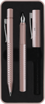 Dovanų rinkinys Faber-Castell Grip rašiklis + tušinukas, šviesiai rožinės spalvos