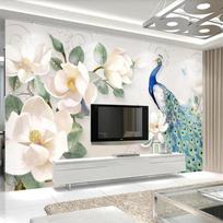 Tapetai Modernūs Minimalistiniai Rankomis Tapyta Gėlė 3d Freska Europietiškas TV Fonas Sieninė Freska 200 cm(W) x 140 cm(H) gray