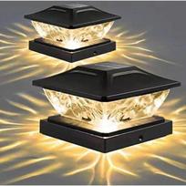 Solar Post Light Villa kolonos lempos tvora vartai stulpo galvutė LED lempa vandeniui atspari saulės lauko šviestuvai kiemo kiemo sodo dekoravimui black-1pcs
