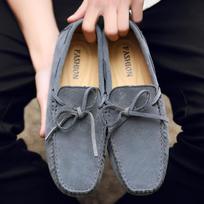 Vyriški Mokasinai Minkšti Mokasinai Avalynė Vyrui Aukštos Kokybės Vyriški Įslystami Batai Laisvalaikio Suede Natūrali Oda Basomis Basenukai Didelis Dydis 38-49 46 gray