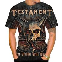 Vasaros Nauja Mada Amerikos Heavy Metal Grupė Testament Vyriški 3D Spaudos Marškinėliai Unisex Hip Hop Laisvalaikio Marškinėliai Cools Rock Street 3XL brown