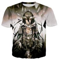 Overlord Anime Marškinėliai Albedo Seksuali Mergina 3D Spauda Gatvės Drabužiai Vyrams Moterims Mada Didelio Dydžio Marškinėliai Harajuku Marškinėliai Viršūnės Drabužiai 5XL gray
