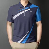 Yonex Sportinis Polo Marškinėlis su Užtrauktuku Laisvas ir Kvėpuojantis Trumpomis Rankovėmis XL blue