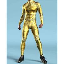 Vyriškas moteriškas CyberPunk raumenų kombinezonas 3D spalvotas piešinys Cosplay Bodysuit Steampunk kostiumas Helovino vakarėlio pasirodymai Zentai kostiumas M beige