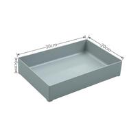 Stalinis dėžė, Plastikinė stačiakampė apsaugota nuo dulkių laikymo dėžė, Virtuvės ir vonios organizavimo dėžė Extra-large30*20*6cm pilka