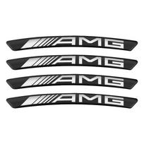 4 vnt. Metaliniai Automobilio Rato Stebulės Ratlankio Padangos Dekoravimo Lipdukai Automobilio Aksesuarai Mercedes Benz AMG W212 W205 W246 W177 W176 W213 GLC GLE GLS Lazerio Logotipo Lemputė AMG juoda