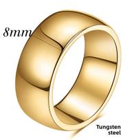 2 4 6 8MM Lygus volframo plieno žiedas 18K paauksuotas poros vestuvinis žiedas Patvarūs papuošalai No. 10 beige