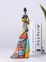 Pieno ryšys  Afrikos motinos dervos statula Kūdikį žindanti skulptūra su genčių raštais, Miegamojo svetainės namų meno dekoras black