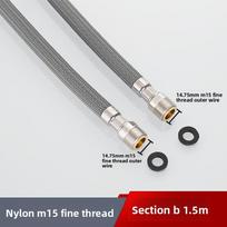 50cm/60cm/85cm F1/2 M15*1 Nailoninis pintas lankstus vandens žarna virtuvės ištraukiamam maišytuvui besisukantis vamzdelis Juoda Pilka Vandentiekis