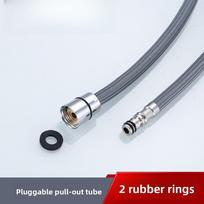 50cm/60cm/85cm F1/2 M15*1 Nailoninis pintas lankstus vandens žarna virtuvės ištraukiamam maišytuvui besisukantis vamzdelis Juoda Pilka Vandentiekis gray