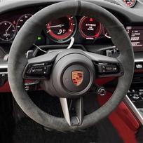 Skirta Porsche Taycan Boxste Panamera Macan Cayenne 718 971 PASIDARYK pats rankomis siūta aukštos kokybės neslystanti zomšinė automobilio vairo apdaila style 1 gray