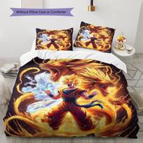 Son Goku Rašto Patalynė, Antklodės Komplektas Antklodės Užvalkalas Pagalvės Užvalkalas Namų Gimtadienio Dovana (1 * antklodės užvalkalas + 2 * pagalvės užvalkalai, be šerdies) 135x200cm brown