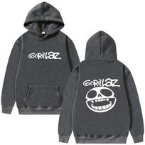 Geriausios Garsios Roko Grupės Gorillaz Grafinis Džemperis Su Gobtuvu Unisex Vintažinis Laisvalaikio Puloveris Džemperiai Vyriški Mados Ypač Dydžio Streetwear S black