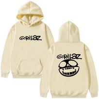 Geriausios Garsios Roko Grupės Gorillaz Grafinis Džemperis Su Gobtuvu Unisex Vintažinis Laisvalaikio Puloveris Džemperiai Vyriški Mados Ypač Dydžio Streetwear M beige