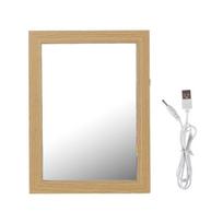 Apšviestas 3D reljefinis nuotraukų rėmelis su LED šviesos panelės vitrina Nuotraukų rėmelis Keičiamas nuotraukos skydelis beige