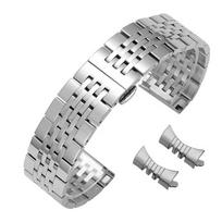 Nerūdijančio plieno apyrankė 20 mm 21 mm 22 mm 18 mm 19 mm laikrodžio dirželiui Tissot T006 MIDO Classic Oris Seiko lenktu galu 12mm sidabras