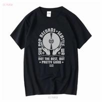 Sub Pop Records Grunge muzikos parduotuvė Sietlas Marškinėliai Vidutinio dydžio vintage Išplauti Minkšti Unisex Viršutinė dalis kasdieniam dėvėjimui Universalūs vyriškas S gray