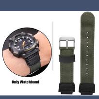 Skirta Casio nailoniniam dirželiui W-735H AE-1200WH SGW-300/400H/500H AQ-S810W AE-1000/1300 MRW-200H Išgaubtas 16 18mm Drobės Silikono Laikrodžio Dirželis 18mm black