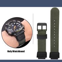Skirta Casio nailoniniam dirželiui W-735H AE-1200WH SGW-300/400H/500H AQ-S810W AE-1000/1300 MRW-200H Išgaubtas 16 18mm Drobės Silikono Laikrodžio Dirželis 16mm black