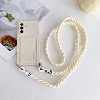 Prabangus dėklas su dirželiu Samsung Galaxy S25 Ultra S24 FE S22 S26 S23 Plus A56 Atsparus smūgiams Kortelės laikiklis Dirželis per petį Dangtelis S26 Ultra&Case & Strap
