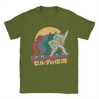 Vintažiniai The Legends Of Zeldas Retro Link Kanji Portreto Marškinėliai Unisex 100% Medvilnės Marškinėliai Trumpomis Rankovėmis Spausdinti Viršutiniai Drabužiai L gray