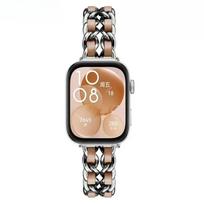 Metalinė grandinėlės apyrankė-dirželis skirta Huawei Watch Fit 4-Fit 3-Fit5, nerūdijančio plieno moteriškas riešo dirželis skirta Huawei Watch Fit 5Pro 4pro Correa Fit 5Pro/5/4Pro/4/3 ruda/sidabras