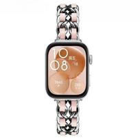 Metalinė grandinėlės apyrankė-dirželis skirta Huawei Watch Fit 4-Fit 3-Fit5, nerūdijančio plieno moteriškas riešo dirželis skirta Huawei Watch Fit 5Pro 4pro Correa Fit 5Pro/5/4Pro/4/3 rožinė/sidabras