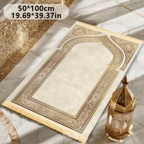 VIKAMA Mėtų Žalumos Gėlių Arkos Islamo Maldos Kilimas Poliesterio Nešiojamas Musulmonų Salah Kilimėlis Ramadanas Senovinis Namų Dekoras Maldos Kilimas 50x100cm