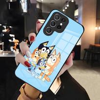 B-Bluey-es CARtoon Phone Case For Samsung S26 S25 Edge Ultra 24 23 22 21 Ultra Plus Fe A55 56 15 4G 5G Glass Cover Galaxy S26 Plus