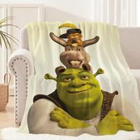 Animacinis S-ShrekS Mielas Juokingas Antklodė Pliušinis Dienos Miego Sofos Kilimas Svetainei Šiltas Biuras Miegamasis Gimtadienis Namai Kelionė Vaikų Dovanos 75x90cm beige