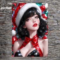 Kalėdinės Pinup Merginos Metalinis Skardos Ženklas Vintažinis Sienų Dekoras Dovana 20x30cm black