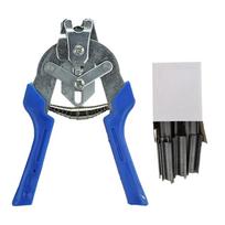 Pig Ring Clip M-type Nail Pliers Set Net Tags Traps Cage Steel Fastening Clamp Installation Tools For Bird Chicken Wire Fencing gray