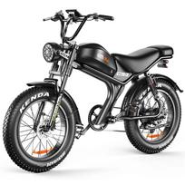 EMOKO C93 Suaugusiųjų vieno variklio elektrinis dviratis 1000W48V20Ah, 20*4 colių storos padangos, Visureigių nuotykiai, Miesto kelionės C93 1000W48V20Ah-BK-YY//