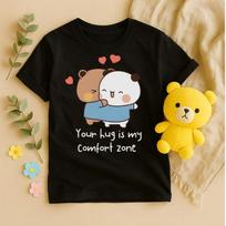 Bubu Dudu meškiuko apkabinimo marškinėliai Kawaii porai Atpalaiduojantys drabužiai Vyrams Moterims Laisvalaikio Kasdieniam Gyvenimui Medvilniniai marškinėliai Komforto zona Unisex marškinėliai 3XL yellow