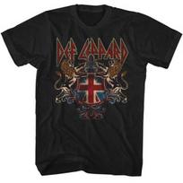 Def Leppard Red White Blue Def Crest British Flag Men's T Shirt Rock Band Merch M white