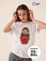 Oversized cotton T-shirt  Matryoshka Tattoo 4XL brown