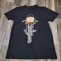 Deus EX Machina Juodi marškinėliai Unisex Dydis Mažas Motociklo Grafika Unisex Marškinėliai L gray