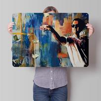 Volstrito vilkas Personalizuotas D tekstūros metalinis plakatas Sienos menas Skardos ženklas prabangiai apdailai Namų dekoras Kambarys 30x40cm(11.8x15.7inch)